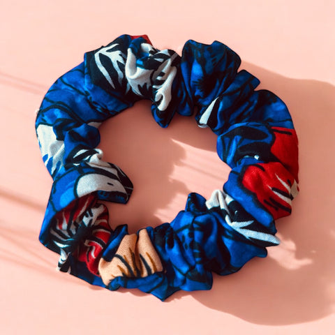 African print Scrunchie - Hair Accessories - Blue mix