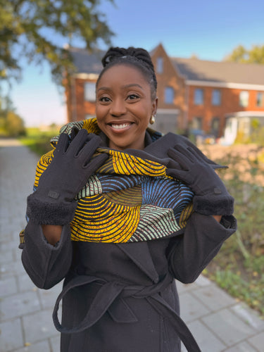 Warme Sjaal met Afrikaanse print Unisex - Groene Concentric Circle Design