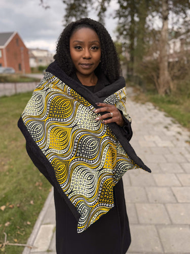 Warme Sjaal met Afrikaanse print Unisex - Gele Golven