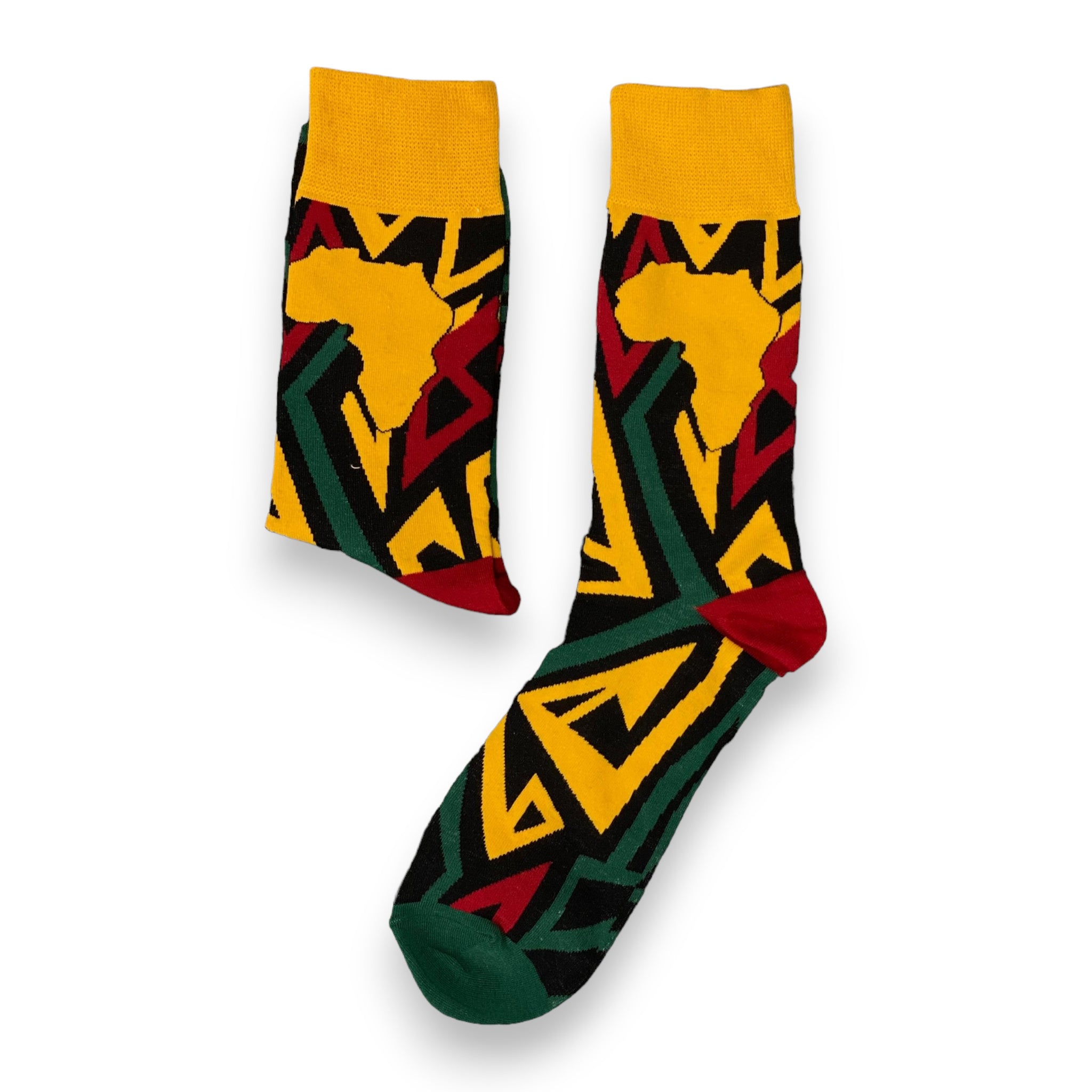 Chaussettes africaines / chaussettes afro / chaussettes kente - Jaune