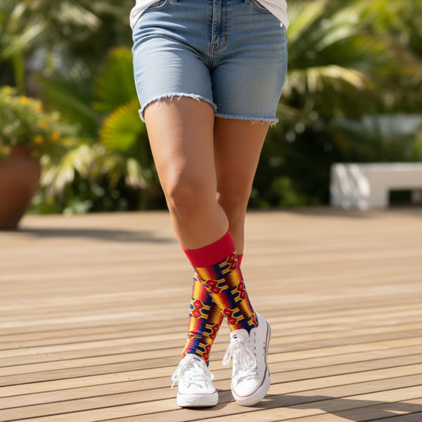 Afrikaanse sokken / Afro socks set SANKOFA met tasje - Set van 5 