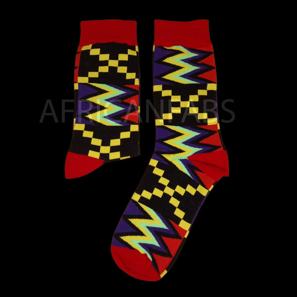 Afrikaanse sokken / Afro socks set AKWAABA met tasje - Set van 5 