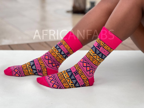 Afrikaanse sokken / Afro socks set SANKOFA met tasje - Set van 5 