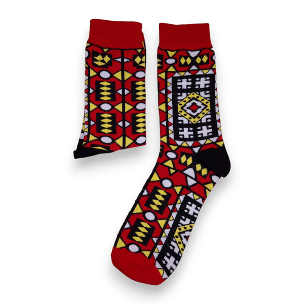 Afrikaanse sokken / Afro socks set OWURA  met tasje - Set van 4