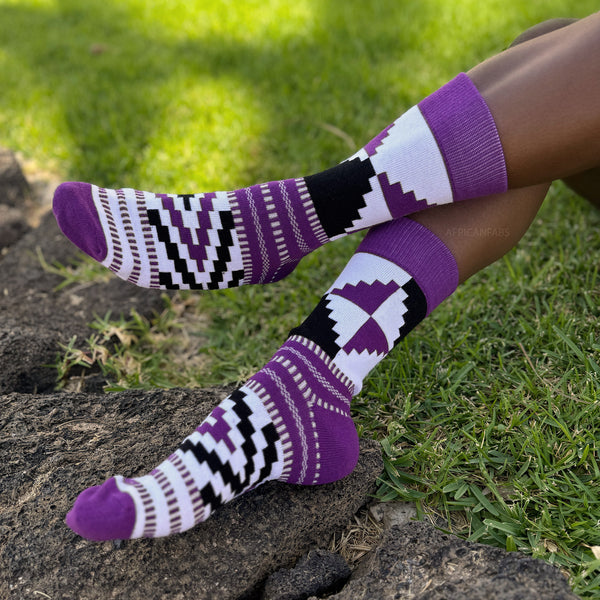 Afrikaanse sokken / Afro socks set SANKOFA met tasje - Set van 5 