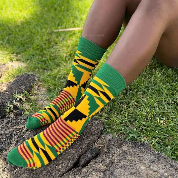 Afrikaanse sokken / Afro socks set AKWAABA met tasje - Set van 5 