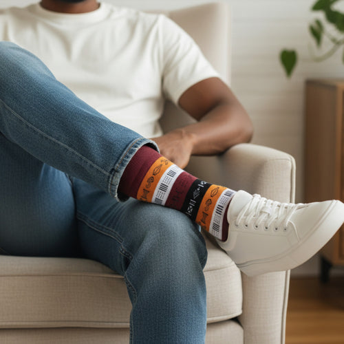 Afrikaanse sokken / Afro sokken / Kente sokken - Bruine Bogolan Symbols