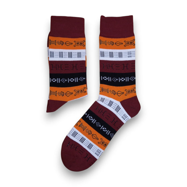 Afrikaanse sokken / Afro socks set MENSAH met tasje - Set van 5 