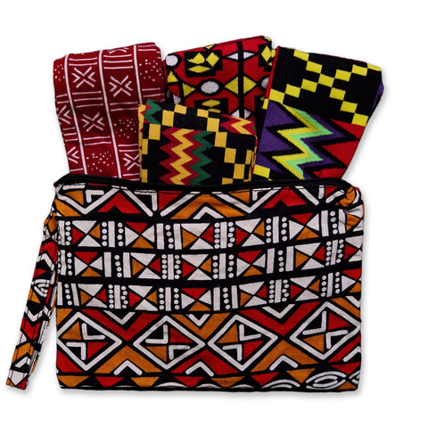 Afrikaanse sokken / Afro socks set OWURA  met tasje - Set van 4