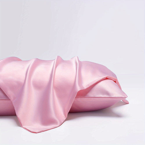 2 PIÈCES - Taie d'oreiller en satin Rose 60 x 70 cm taille standard - Taie d'oreiller en satin soyeux