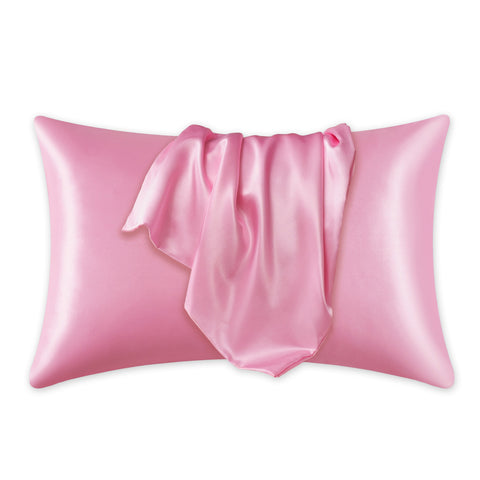 Satijnen kussensloop Roze 60 x 70 cm hoofdkussen formaat - Satin pillow case / Zijdezachte kussensloop van satijn