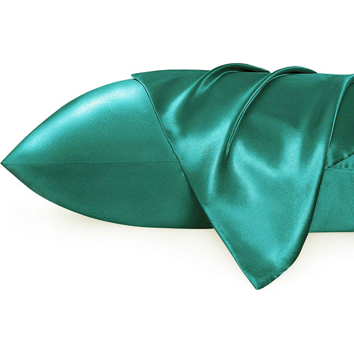 2 STUKS - Satijnen kussensloop Zacht Groen 60 x 70 cm hoofdkussen formaat - Satin pillow case / Zijdezachte kussensloop van satijn