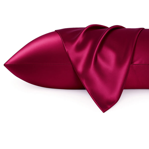 2 STUKS - Satijnen kussensloop Rood 60 x 70 cm hoofdkussen formaat - Satin pillow case / Zijdezachte kussensloop van satijn