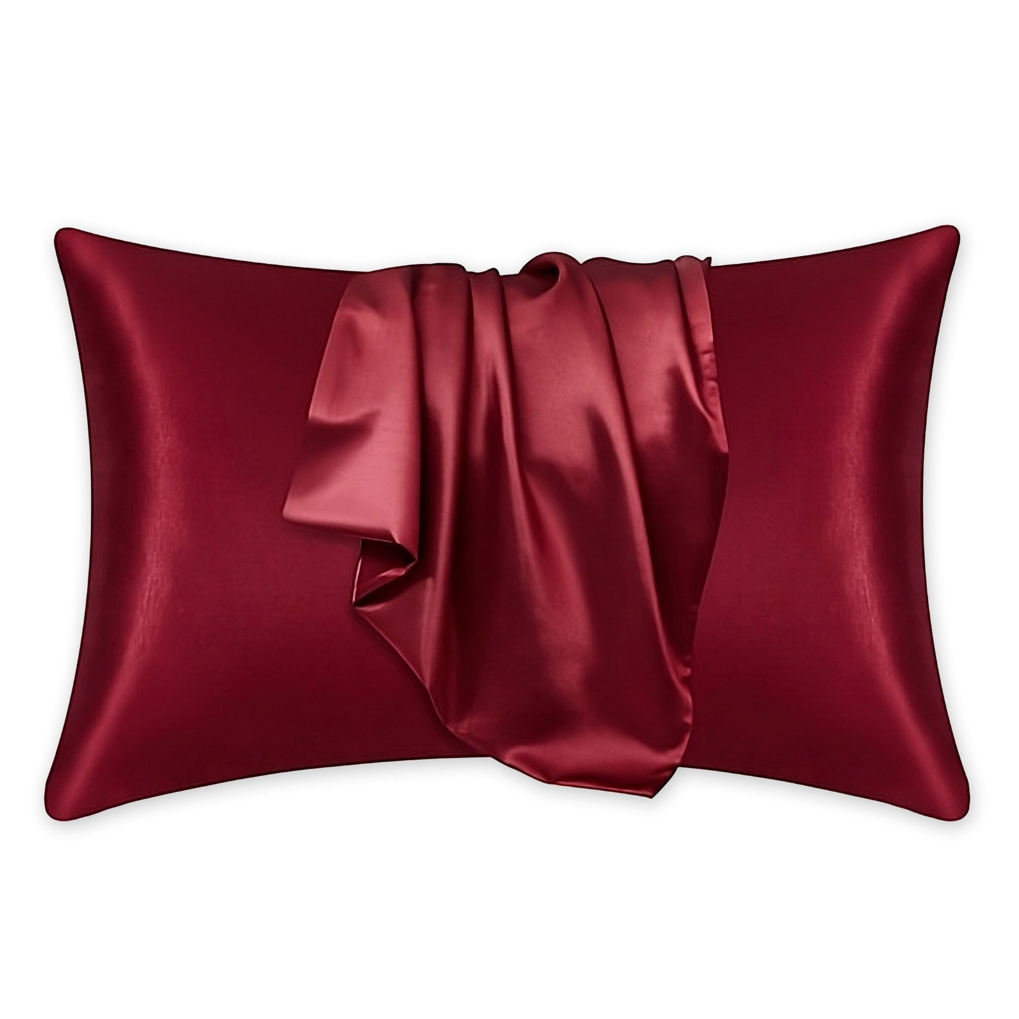 Satijnen kussensloop Rood 60 x 70 cm hoofdkussen formaat - Satin pillow case / Zijdezachte kussensloop van satijn