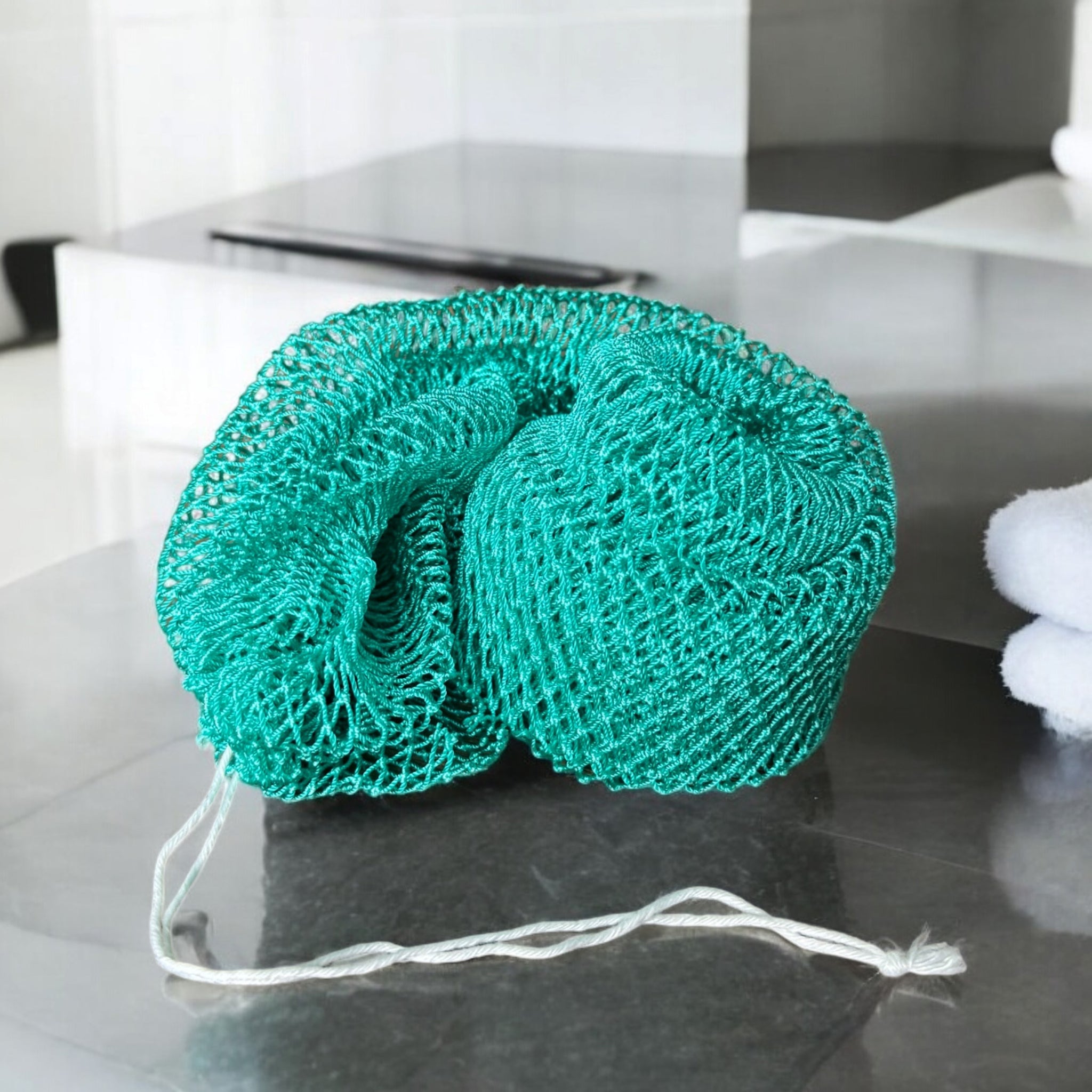 Afrikaanse spons / net sponge - traditionele SAPO spons / scrub spons - Turquoise 