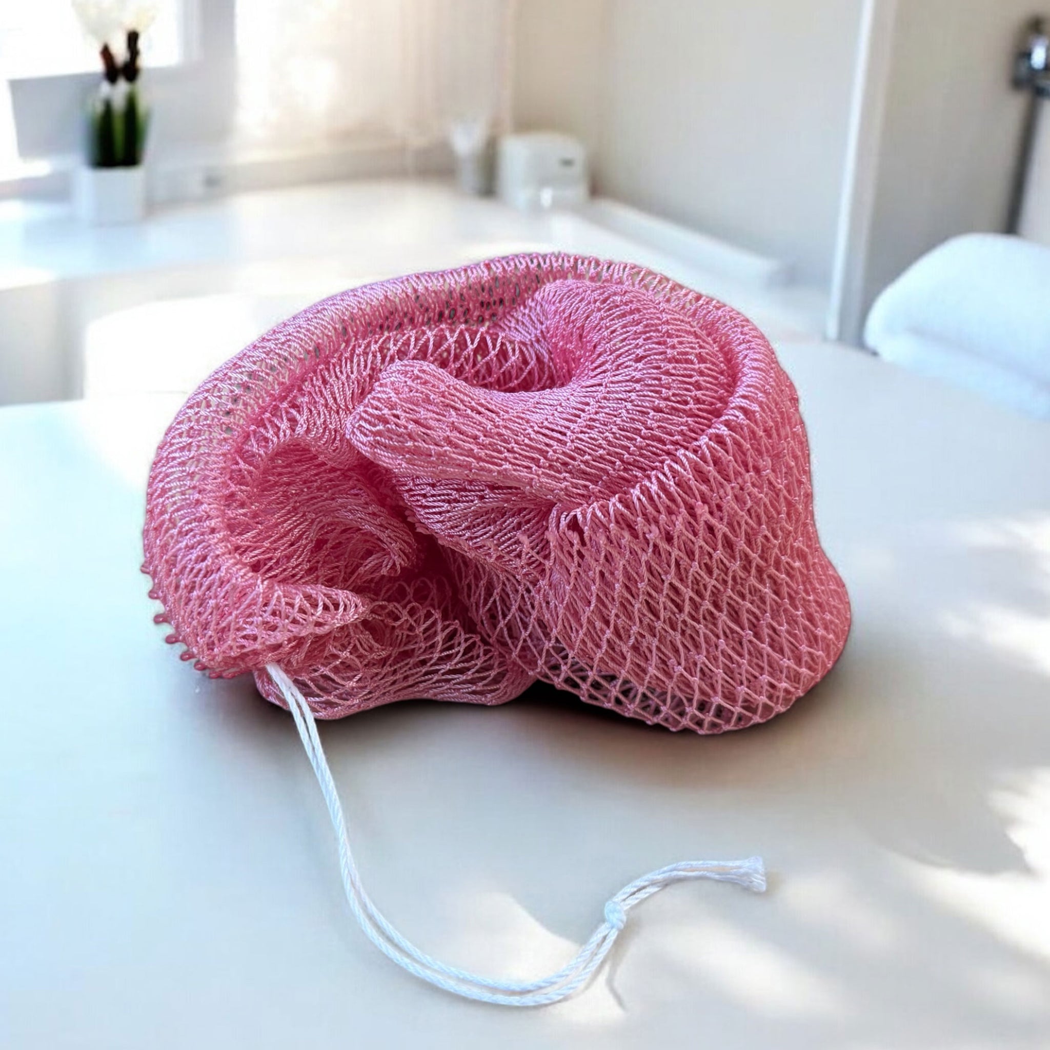 Éponge Africaine / Djampé / Sapo Sponge / filet pour se laver - Rose pastel