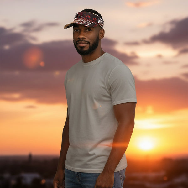 African print Sun visor cap - Brown