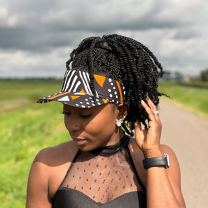 Casquettes pare-soleil à imprimé africain - Noir / orange