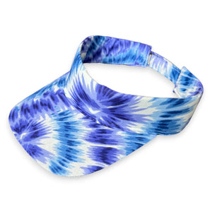 African print Sun visor cap - Blue Tie Dye