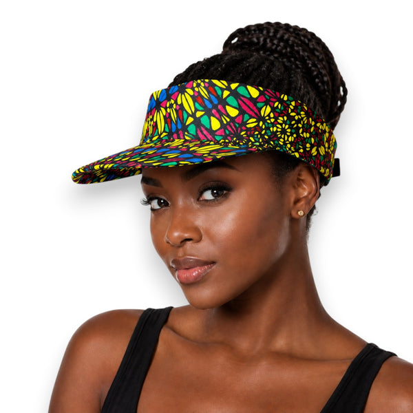 African print Sun visor cap - Multicolor Sunburst