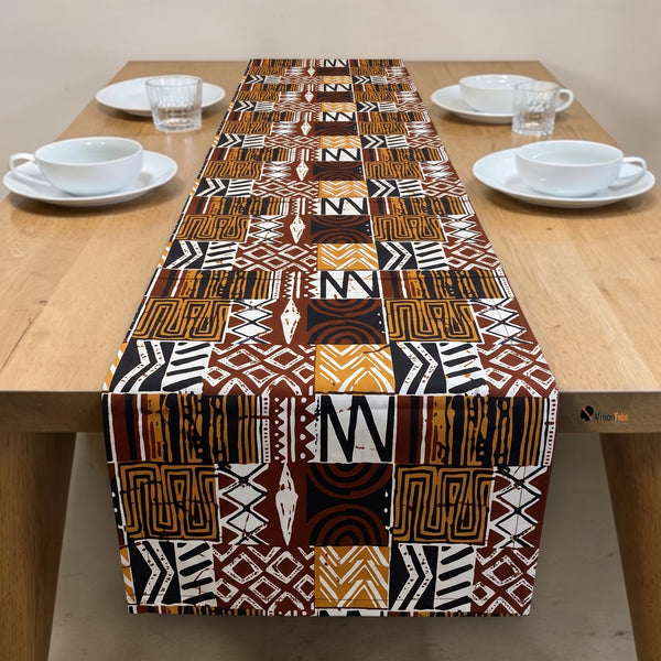 Afrikaanse print tafelloper - Tafelkleed - Bruin