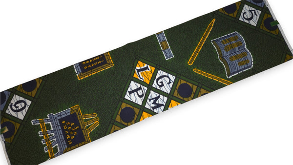 VLISCO stof Hollandais Afrikaanse Wax print - Groen ABC VL00017