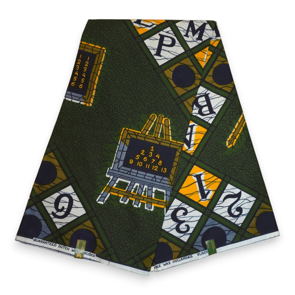 VLISCO Hollandais Wax print fabric - Green ABC VL00017