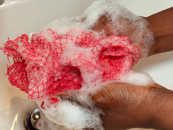 Éponge Africaine / Djampé / Sapo Sponge / filet pour se laver - Rose pastel