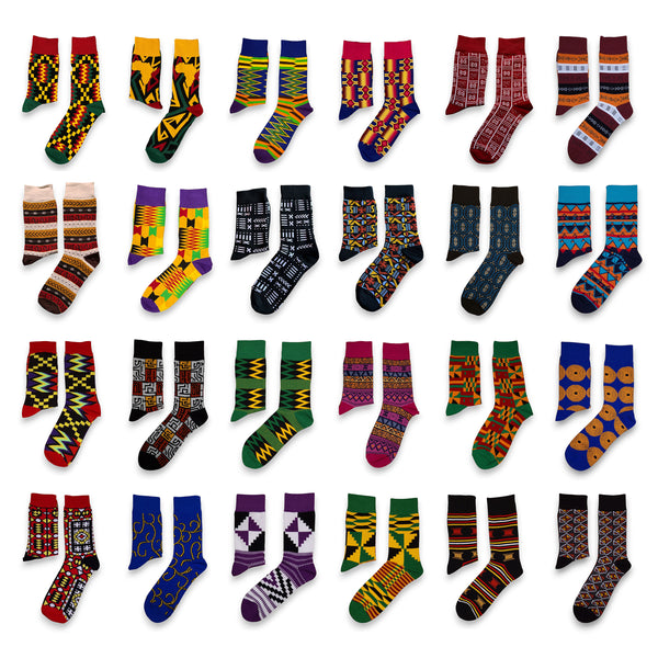 Chaussettes africaines / chaussettes afro / chaussettes kente - Rouge