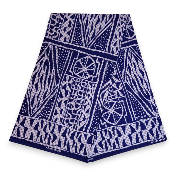 Bucket hat / Vissershoedje met Afrikaanse print - Blauw Ndop Cameroon - Kinderen & Volwassenen (Unisex)