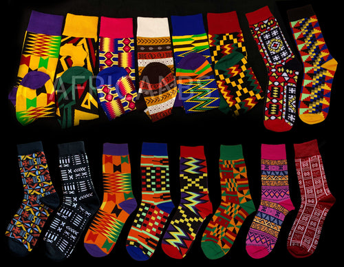 Afrikaanse sokken / Afro sokken / Kente sokken - Blauw