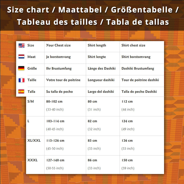 Rood / Oranje Bogolan Dashiki Shirt / Dashiki Jurk - Afrikaans shirt - Unisex
