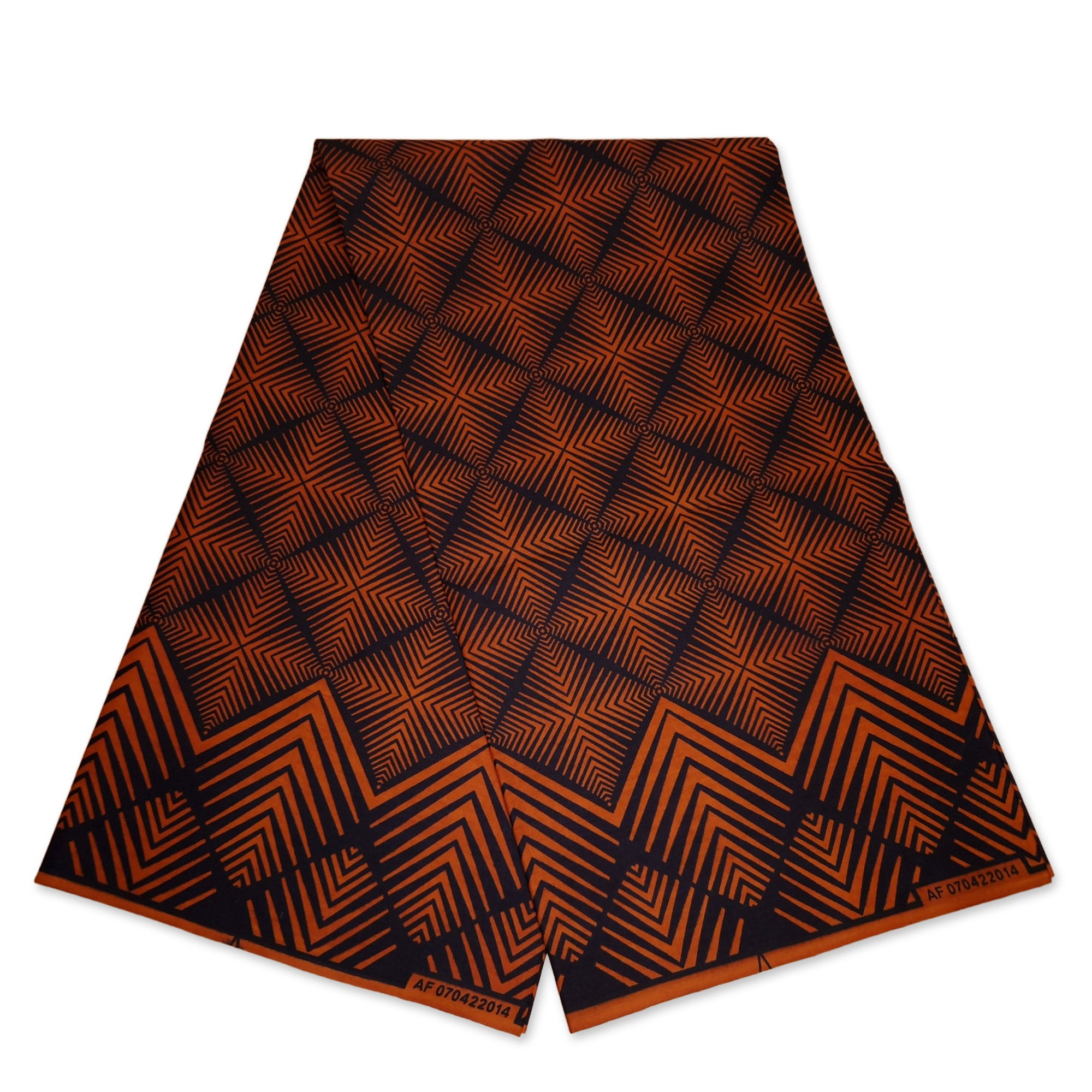 Afrikaanse print stof - Bruin-Oranje fade effect - 100% katoen