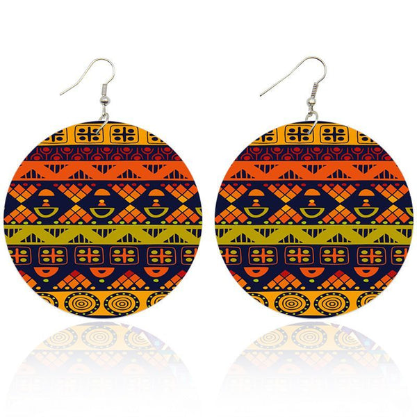 Oranje Ethnic art - Afrikaanse oorbellen