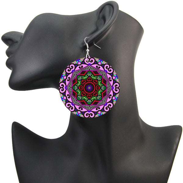 Pink / Purple ancient flower | African inspired earrings