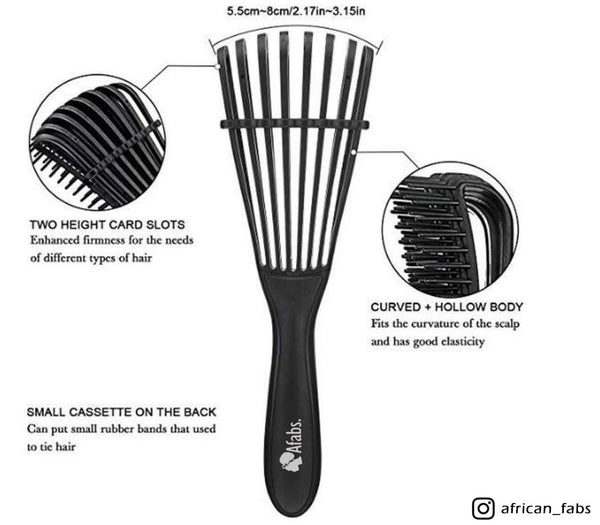 Afabs® Zwarte Anti-klit Haarborstel + Witte tijger print satijnen slaapmuts | Detangler brush | Detangling brush | Satin cap / Hair bonnet / Satijnen nachtmuts / Satin bonnet | Kam voor Krullen | Kroes haar borstel