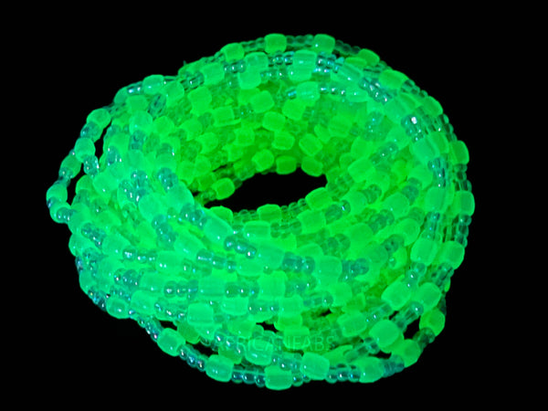 Waist Beads / Afrikaanse Heupketting - ABE- Wit- Glow in the dark (elastisch)