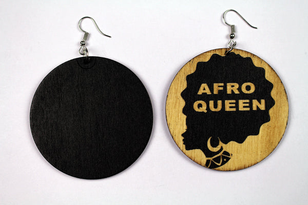 Boucles d'oreilles africaines en bois | Afro Queen