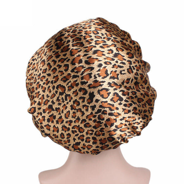 Bonnet Satin Hair imprimé léopard ( Bonnet de nuit Satin )