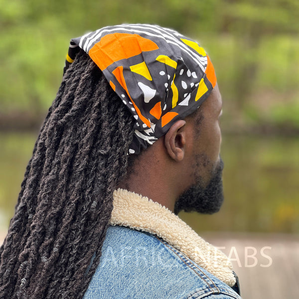 Haarband / Hoofdband in Afrikaanse print - Unisex Volwassenen - Oranje bogolan