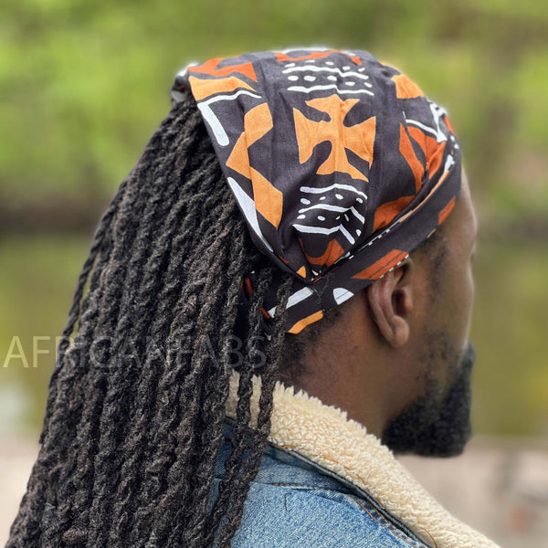 Haarband / Hoofdband in Afrikaanse print - Unisex Volwassenen - Bruine bogolan