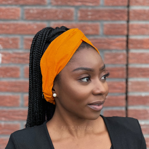 Bandeau imprimé africain (Coupe ample) - Adultes - Accessoires pour cheveux - Orange-Jaune