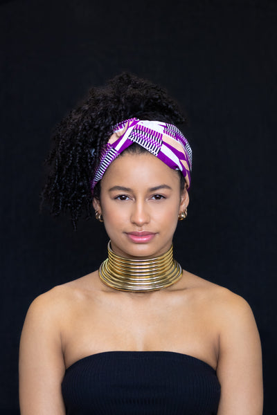African print Headband - Adults - Hair Accessories - Purple kente