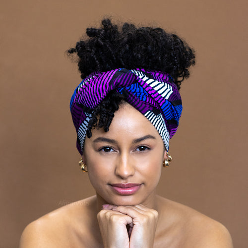 Afrikaanse Purple swirl hoofddoek - headwrap