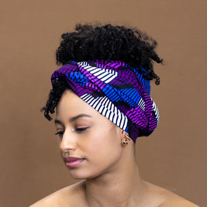 Afrikaanse Purple swirl hoofddoek - headwrap