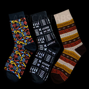 African socks / Afro socks / Set of 3 pairs